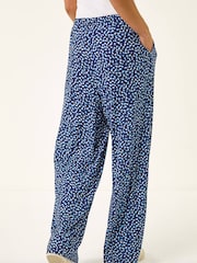 Roman Blue Petite Spot Wide Leg Trousers - Image 3 of 5