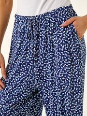 Roman Blue Petite Spot Wide Leg Trousers - Image 5 of 5