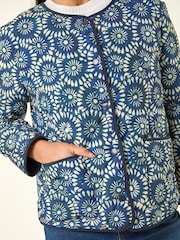 Roman Blue Petite Geo Quilted Puffer Jacket - Image 5 of 5