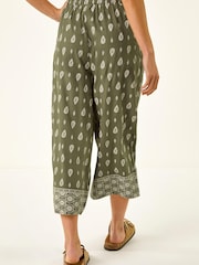 Roman Green Petite Aztec Border Cropped Trousers - Image 3 of 5