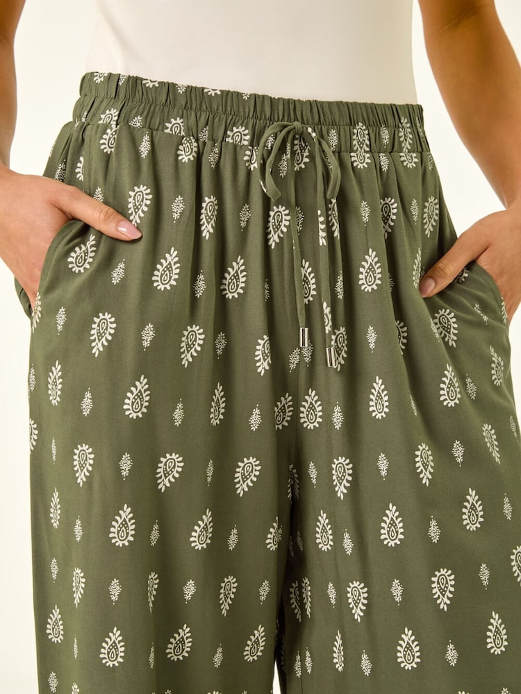 Roman Green Petite Aztec Border Cropped Trousers - Image 5 of 5