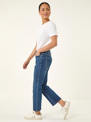 Roman Indigo Petite Boocut Cropped Denim Trousers - Image 1 of 5