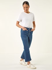 Roman Indigo Petite Boocut Cropped Denim Trousers - Image 2 of 5