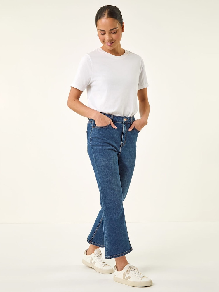 Roman Indigo Petite Boocut Cropped Denim Trousers - Image 2 of 5