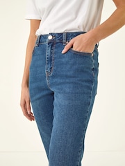 Roman Indigo Petite Boocut Cropped Denim Trousers - Image 5 of 5
