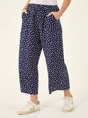 Roman Blue Petite Spot Stretch Trousers - Image 4 of 5