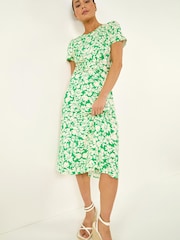 Roman Green Petite Twist Front Stretch Dress - Image 1 of 5