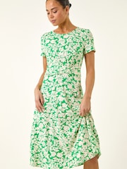 Roman Green Petite Twist Front Stretch Dress - Image 2 of 5