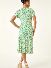 Roman Green Petite Twist Front Stretch Dress - Image 3 of 5