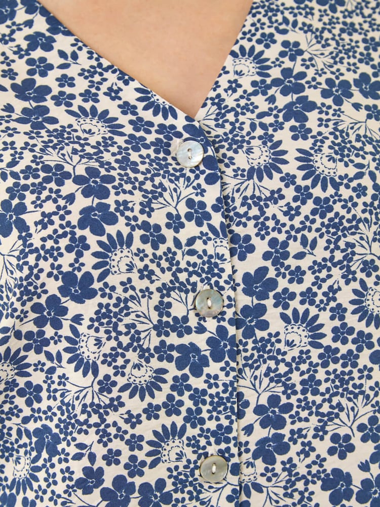 Roman Blue Petite Button Blouse - Image 5 of 5 Roman Blue Petite Button Blouse - Image 5 of 5