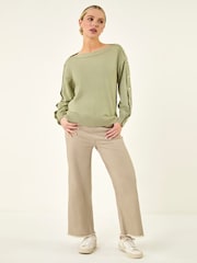 Roman Green Petite Buttoned Knit Jumper - Image 2 of 5