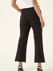 Roman Black Petite Boocut Cropped Denim Trousers - Image 3 of 5