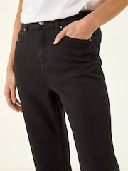 Roman Black Petite Boocut Cropped Denim Trousers - Image 5 of 5