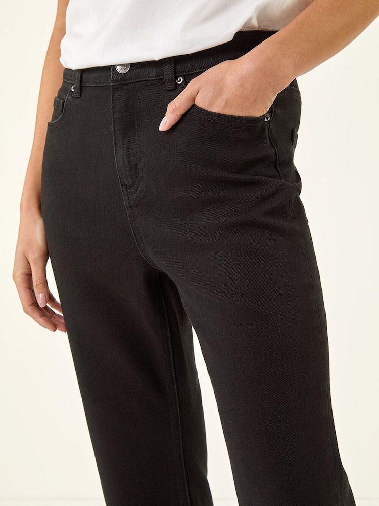 Roman Black Petite Boocut Cropped Denim Trousers - Image 5 of 5