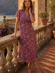 Roman Pink Petite Floral Ditsy Dress - Image 1 of 5