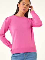Roman Pink Petite Classic Crew Neck Jumper - Image 4 of 5