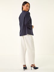 Roman Blue Petite Pocket Ponte Blazer - Image 3 of 5