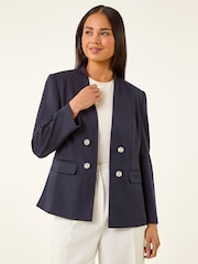 Roman Blue Petite Pocket Ponte Blazer - Image 4 of 5