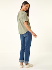 Blusa abotonada con cuello en pico Petite de Roman - Imagen 3 de 5