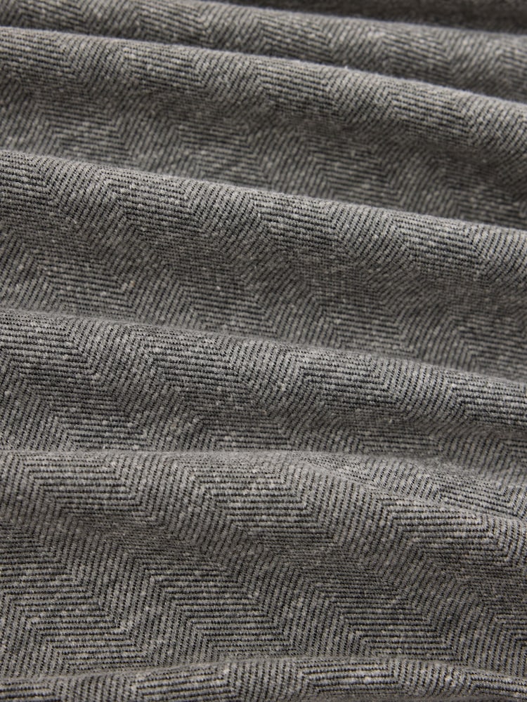 Καφετί - Herringbone Zip Neck Polo Shirt - Εικόνα 10 από 10