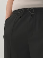Black Wide Leg Fit Side Stripe Smart Joggers - Image 5 of 9
