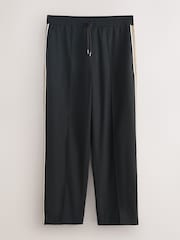 Black Wide Leg Fit Side Stripe Smart Joggers - Image 7 of 9