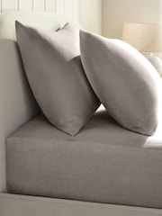 Natural Dark Brushed Cotton Supersoft Extra Deep Fitted Sheet - Image 1 of 1