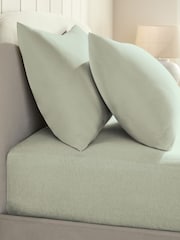 Green Sage Brushed Cotton Supersoft Extra Deep Fitted Sheet - Image 1 of 1