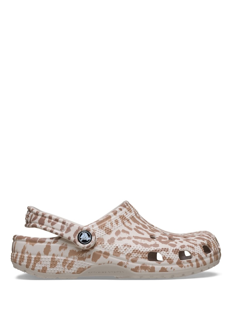 Crocs Brown Classic Leopard Print Clog - Image 1 of 6