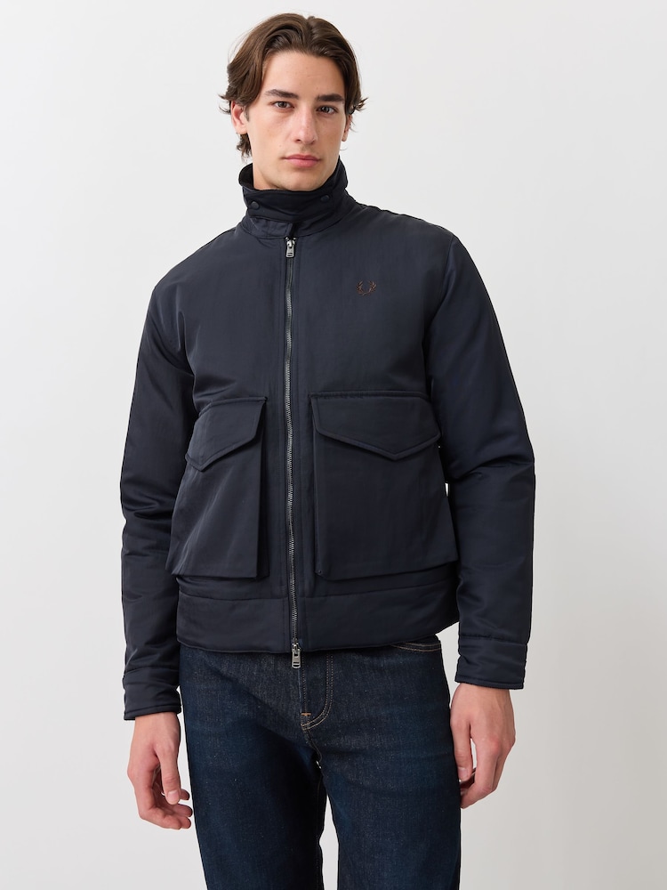 Fred Perry Blue Nylon Caban Jacket - Image 1 of 6