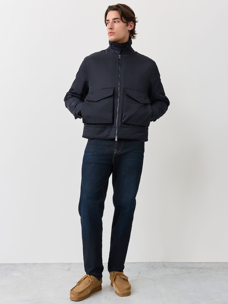 Fred Perry Blue Nylon Caban Jacket - Image 2 of 6