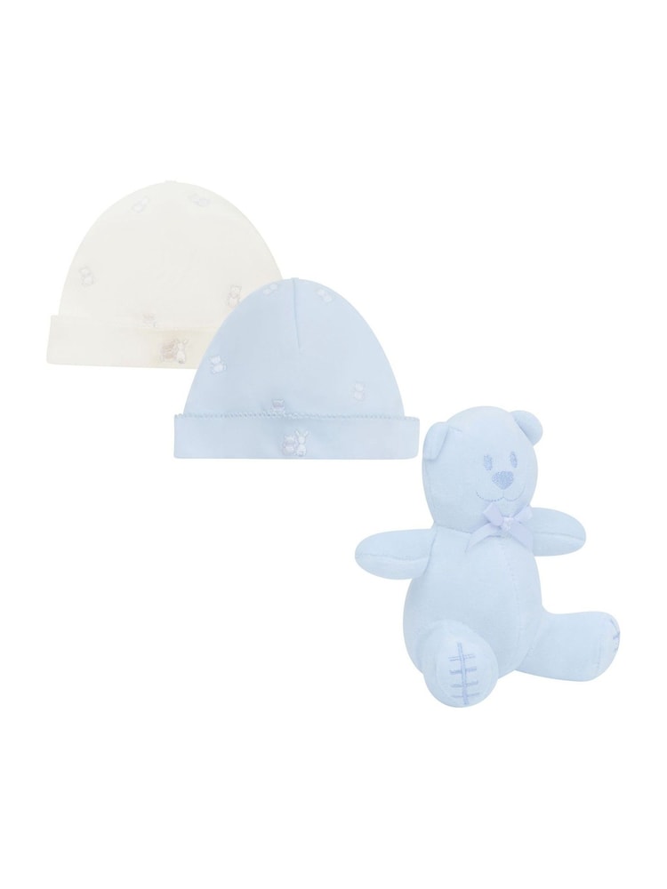 Blå - Emile Et Rose Linden gave Sett med to hatter og brodert teddybjørn og leketøy - Bilde 2 av 2