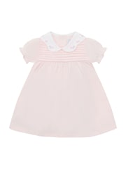 Emile Et Rose Pink Lucia Dress with Pleated Yoke & Embroidered Floral Scallop Collar - Image 2 of 4