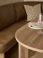 Easton Faux Leather Tan Brown Right Hand Corner Dining Table and Bench Set - Image 6 of 10