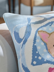 Cath Kidston Blue Needlepoint Dog Cushion - Image 2 of 5