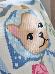 Cath Kidston Blue Needlepoint Dog Cushion - Image 3 of 5