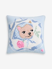 Cath Kidston Blue Needlepoint Dog Cushion - Image 4 of 5