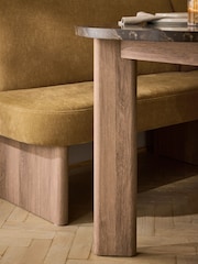 Relaxed Chenille Dark Ochre Yellow Right Hand Corner Dining Table and Bench Set - Image 4 of 9