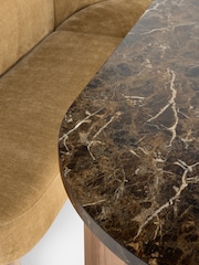 Relaxed Chenille Dark Ochre Yellow Right Hand Corner Dining Table and Bench Set - Image 5 of 9