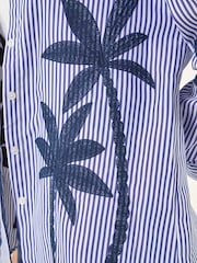 Roman Blue Palm Embroidered Shirt - Image 5 of 5
