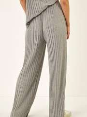 Roman Grey Pleated Wide Leg Stretch Trousers - Image 3 of 5