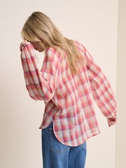 Nobodys Child Red Notch Neck Collarless Blouse - Image 2 of 5