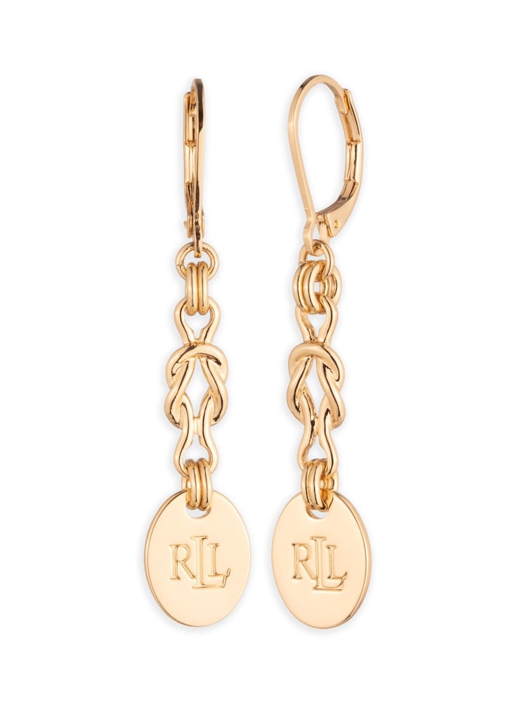Lauren Ralph Lauren Gold Tone Logo Link Drop Earrings - Image 1 of 2 Lauren Ralph Lauren Gold Tone Logo Link Drop Earrings - Image 1 of 2