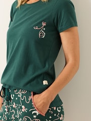 FatFace Bow Print Pyjama Set - Obraz 3 z 10