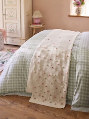 Cath Kidston Pink Pom Pom Crochet Knitted Throw - Image 2 of 7