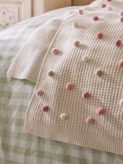 Cath Kidston Pink Pom Pom Crochet Knitted Throw - Image 3 of 7