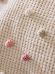 Cath Kidston Pink Pom Pom Crochet Knitted Throw - Image 4 of 7