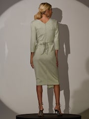 Jolie Moi Green Wrap Bodycon Dress - Image 2 of 6