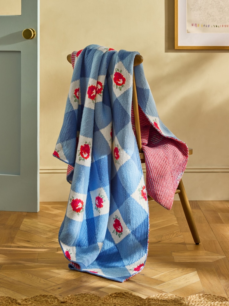 Cath Kidston Gingham Ροζ Πλεκτό ριχτό - Εικόνα 1 από 6