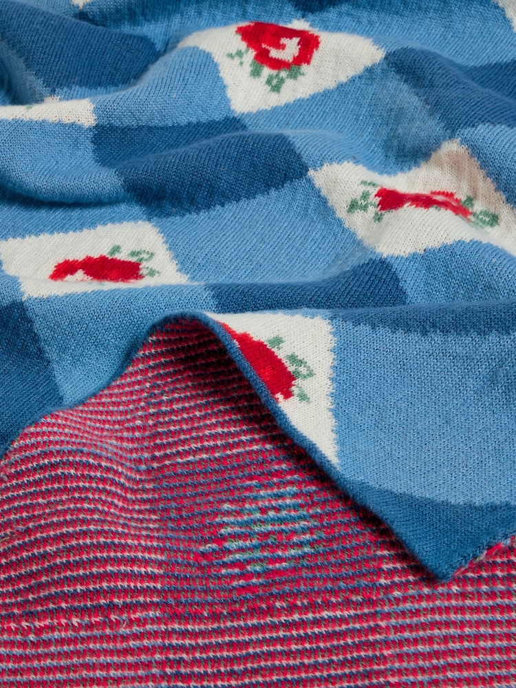 Cath Kidston Gingham Ροζ Πλεκτό ριχτό - Εικόνα 6 από 6